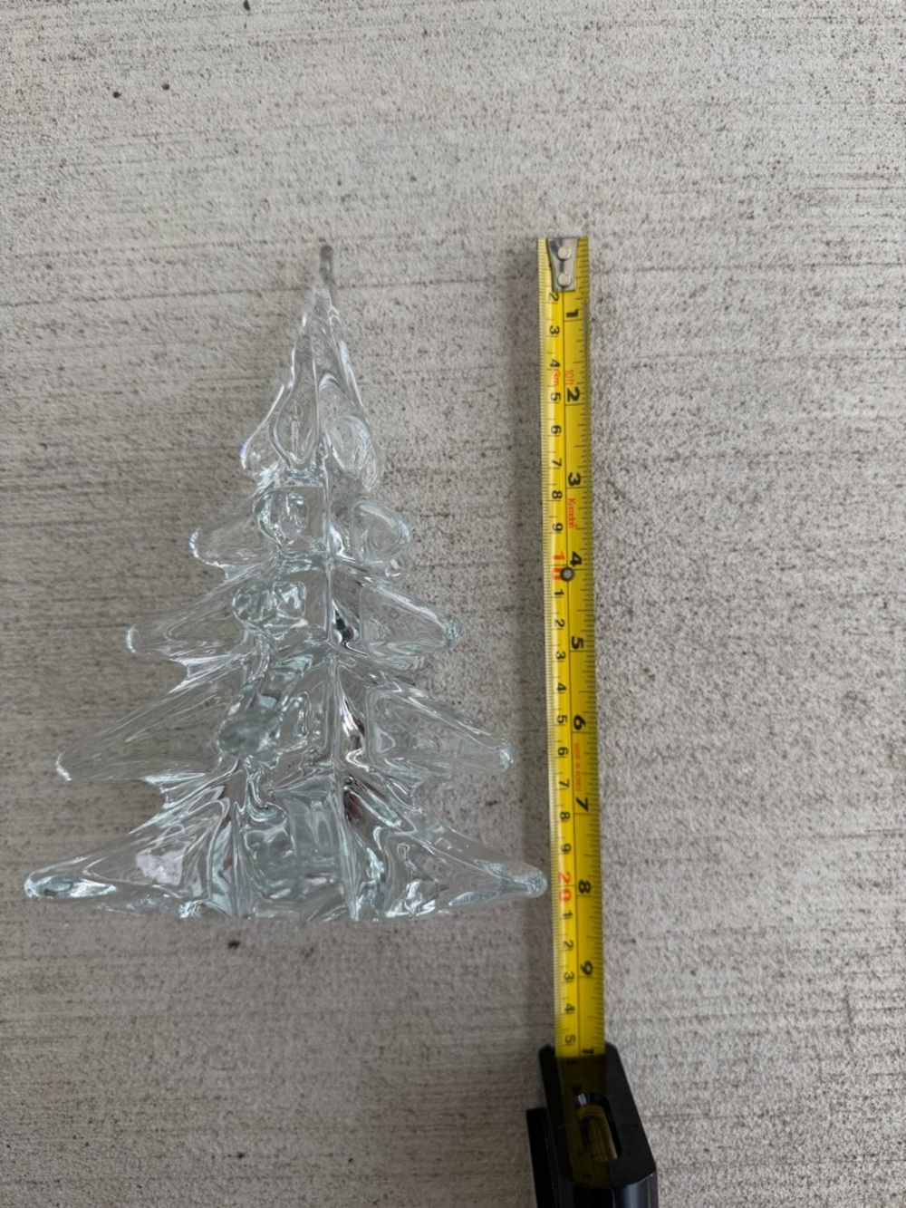 Vintage Clear Glass Christmas Tree Figurine 8” Art Glass Holiday Decor - Picture 7 of 7